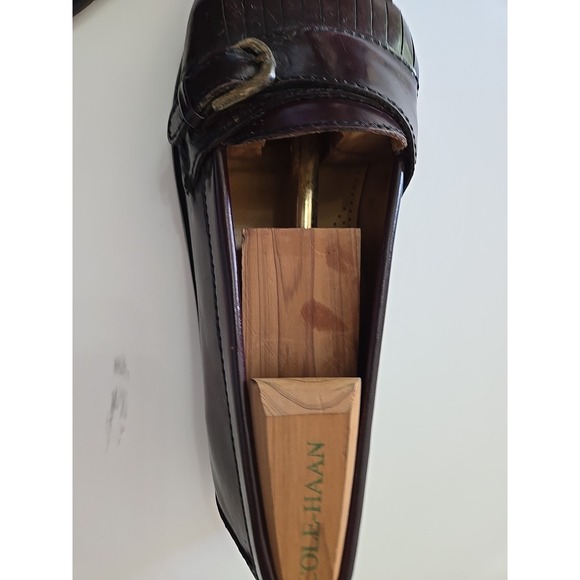 Vintage Cole Haan 8.5 Monk Strap Loafers Burgundy Leather Kiltie Dress Shoes - Picture 6 of 14